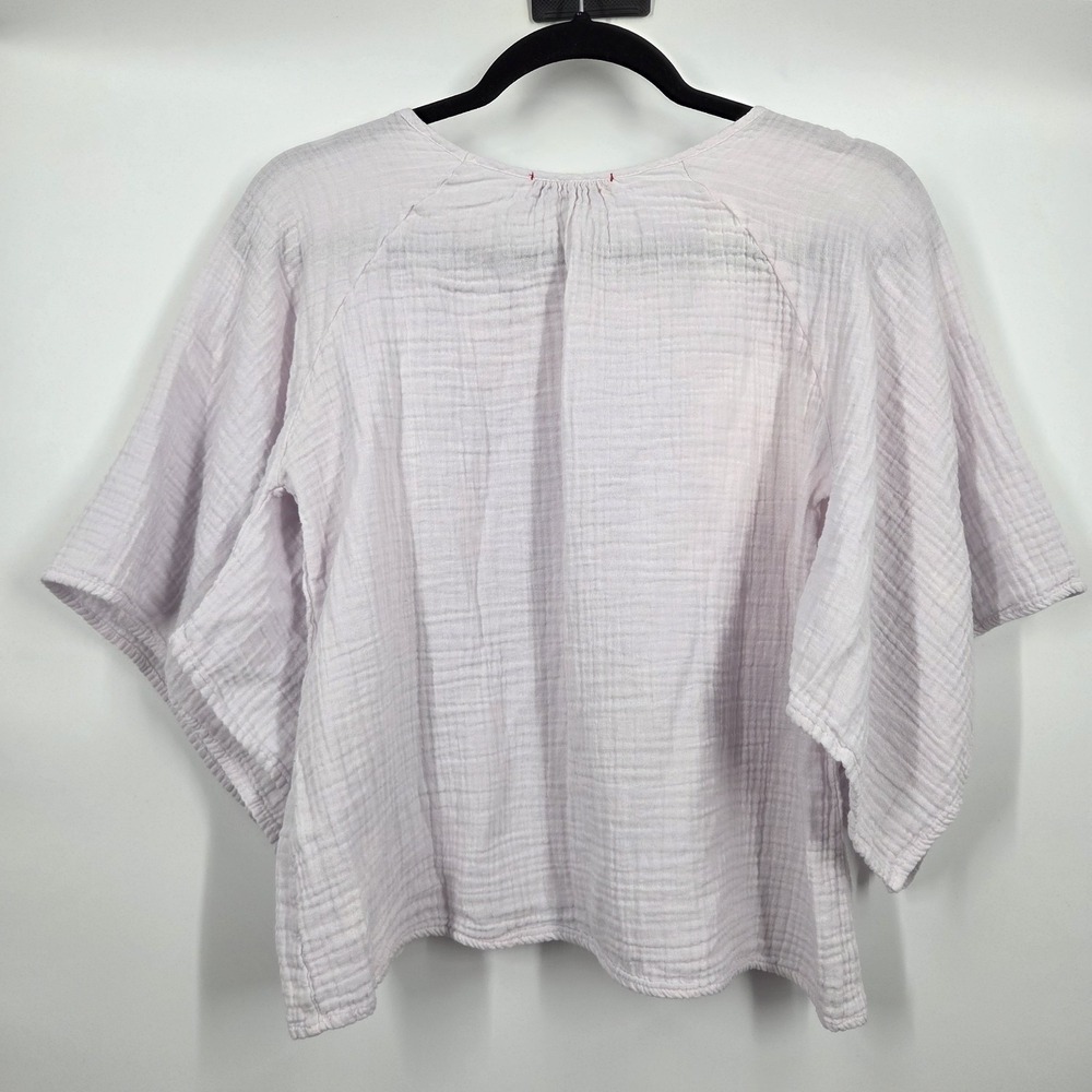 Stark X Cotton Gauze Lilac Purple Flowy Kimono Sleeve Top Size Small Beachy - Picture 7 of 7